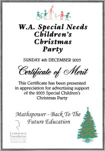 WA Special Needs Christmas Party Award 2005