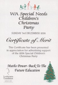 WA Special Needs Christmas Party Award 2006